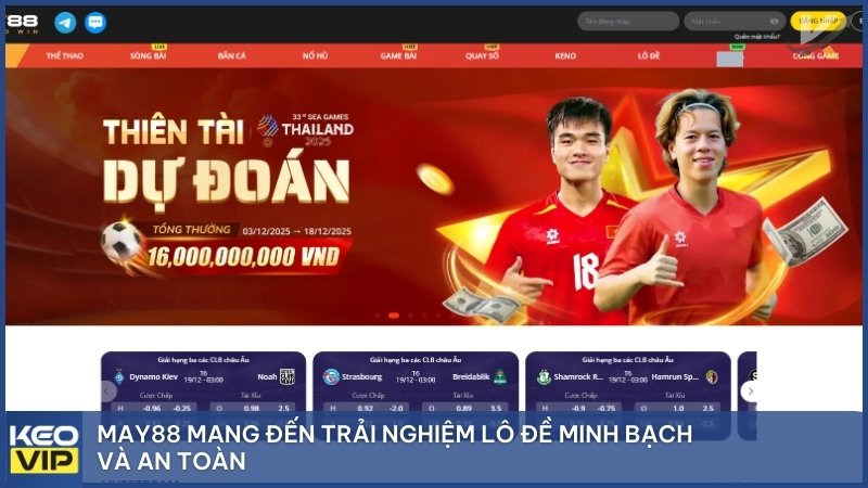 Top 5 Nhà Cái Uy Tín Lô Đề 1 Ăn 99.5 – BXH Mới Nhất 2025 2 MAY88 mang đến trải nghiệm lô đề minh bạch và an toàn