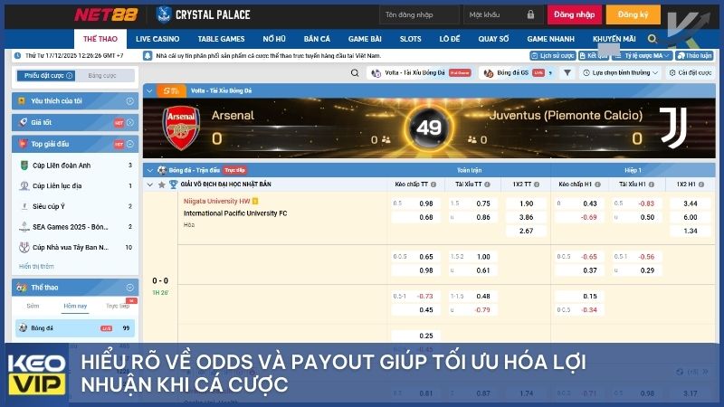 Top Những Nhà Cái Có Tỷ Lệ Ăn Cao Nhất 2025 & Kinh Nghiệm Soi Kèo "Xương Máu" 1 Hiểu rõ về Odds và Payout giúp tối ưu hóa lợi nhuận khi cá cược.