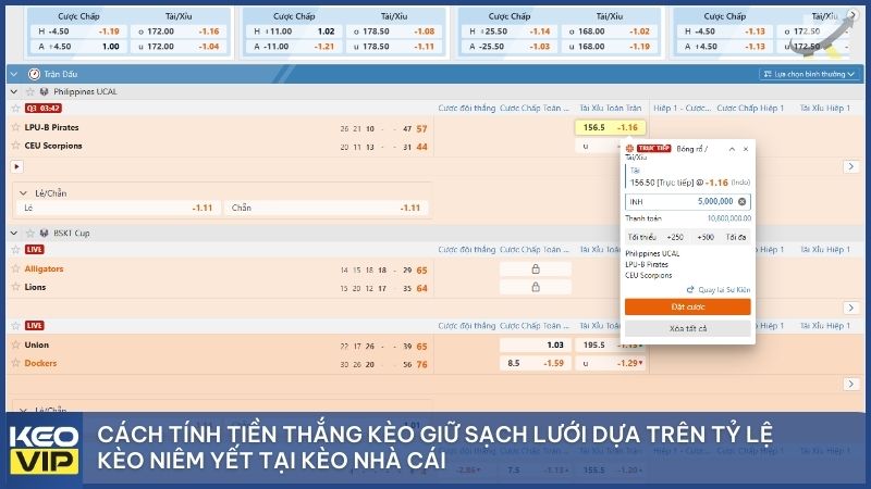 Công thức tính tiền thắng kèo giữ sạch lưới chính xác nhất cho người mới