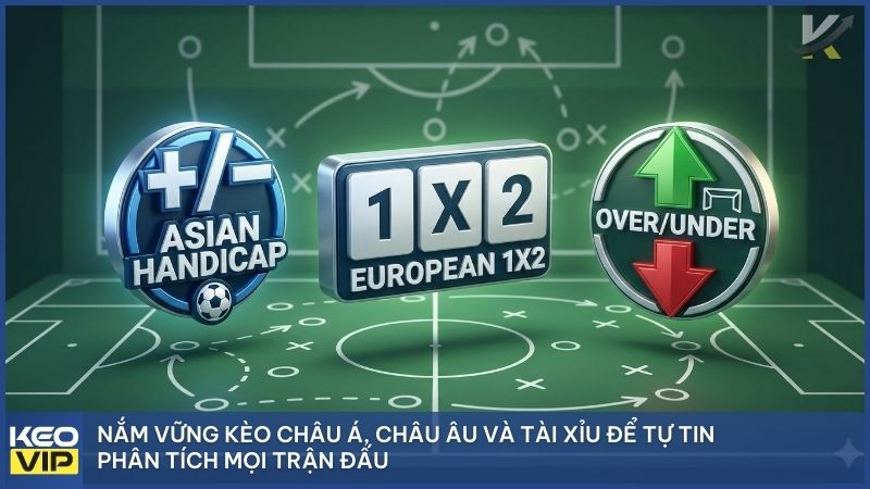Cách Đọc Kèo Bóng Đá: Cẩm Nang Giải Mã "Ngôn Ngữ" Nhà Cái Từ A - Z 2 Từ kèo Châu Á biến hóa, kèo Châu Âu đơn giản đến kèo Tài Xỉu kịch tính – Mỗi loại tỷ lệ bóng đá đều mang lại những cơ hội và thách thức riêng cho người chơi