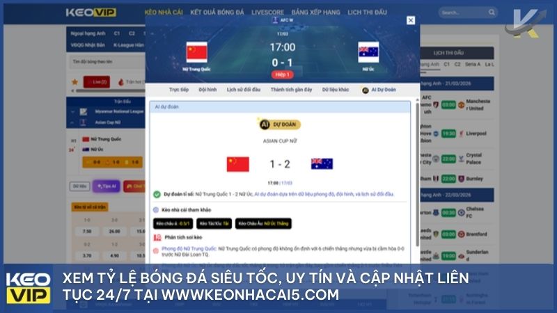 Kèo Châu Âu Là Gì? Bí Quyết Đọc Vị Tỷ Lệ Kèo Nhà Cái 5 Luôn Thắng 5 Giao diện xem tỷ lệ bóng đá siêu tốc, uy tín và cập nhật liên tục 24/7 tại địa chỉ chính thức wwwkeonhacai5.com