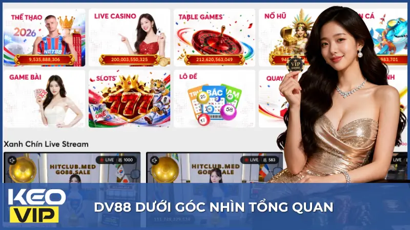 DV88: Top Nhà Cái Cá Cược Trực Tuyến Đáng Chơi Nhất 2026 1 DV88 sở hữu hệ thống giải trí trực tuyến đa dạng sản phẩm, đồng thời tối ưu hóa khả năng vận hành mượt mà trên mọi nền tảng thiết bị